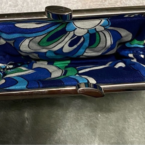 Vera Bradley Navy and Green Diamond Coin Purse - Picture 4 of 6